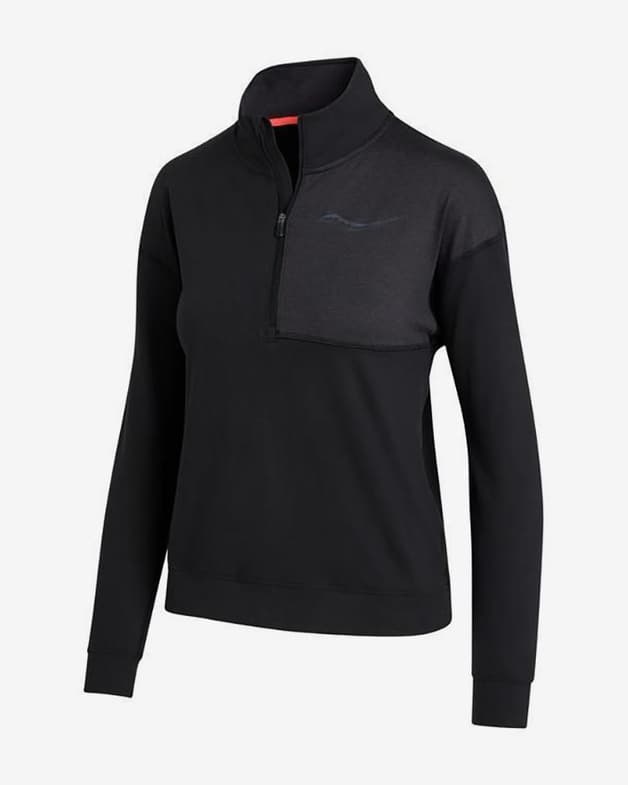 Sudadera Saucony Sunday 1/4 Zip negro mujer - #1