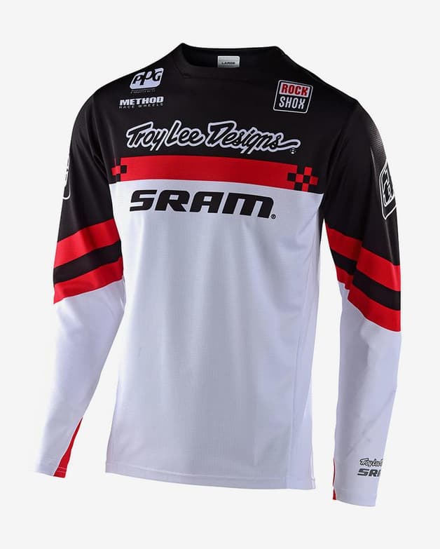Maillot Troy Lee Designs Sprint Factory SRAM manga larga negro blanco rojo - #1