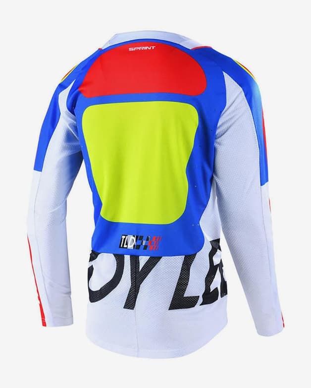 Maillot Troy Lee Designs Sprint manga larga blanco rojo azul - #2