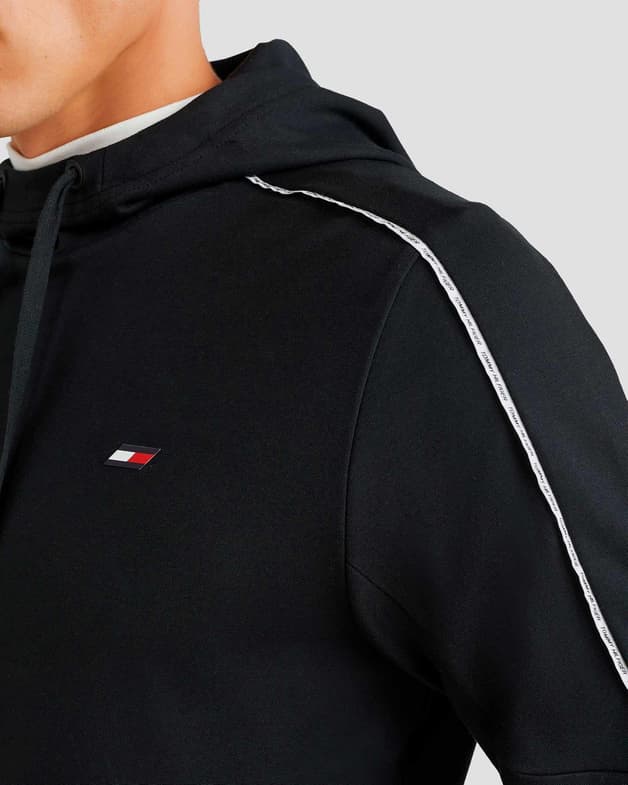 Sudadera con capucha Tommy Hilfiger Piping Ribb negro blanco - #4