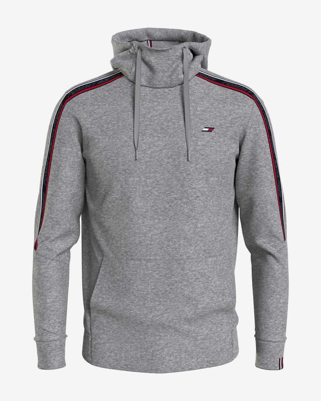 Sudadera con capucha Tommy Hilfiger Textured Tape gris rojo blanco - #1