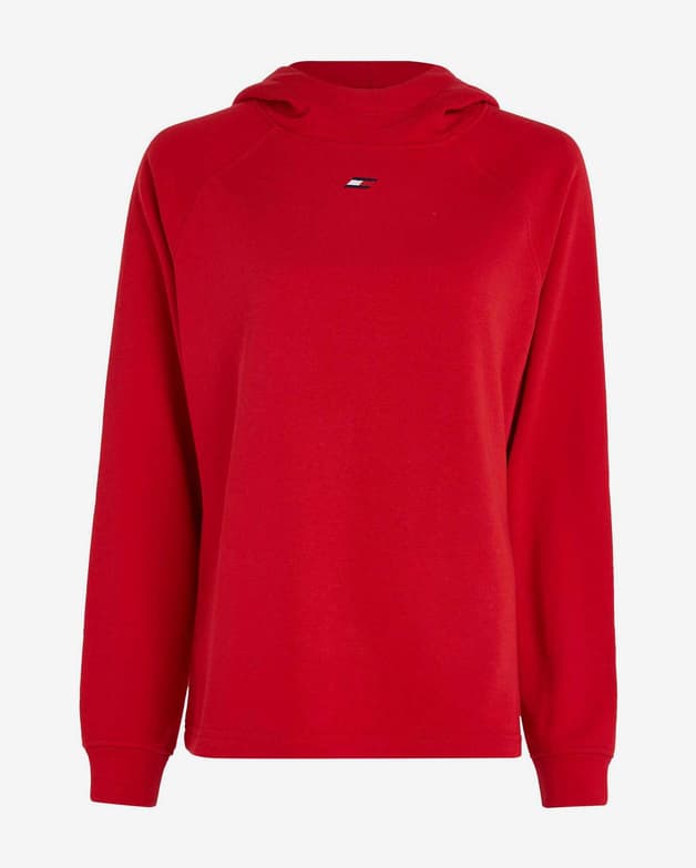 Sudadera con capucha Tommy Hilfiger Essentials Regular Flag Sport rojo brillante - #1