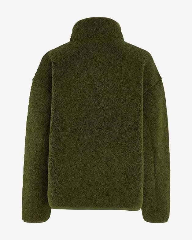 Sudadera Tommy Hilfiger Relaxed Teddy Half Zip verde caqui mujer - #2