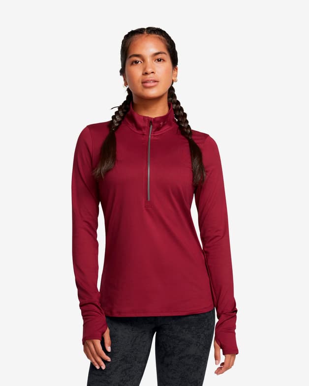 Sudadera Under Armour Qualifier Run Half Zip rojo granate mujer - #3