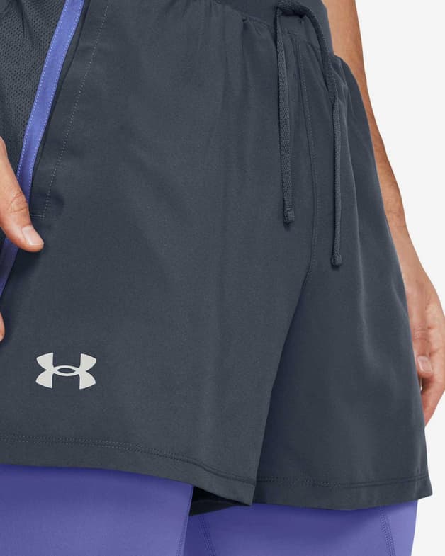 Pantalón corto Under Armour Launch 5" 2-in-1 gris grafita lila - #4