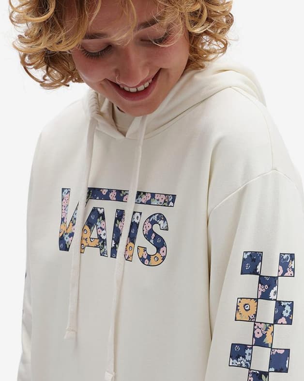 Sudadera con capucha Vans Drop blanco azul amarillo mujer - #3