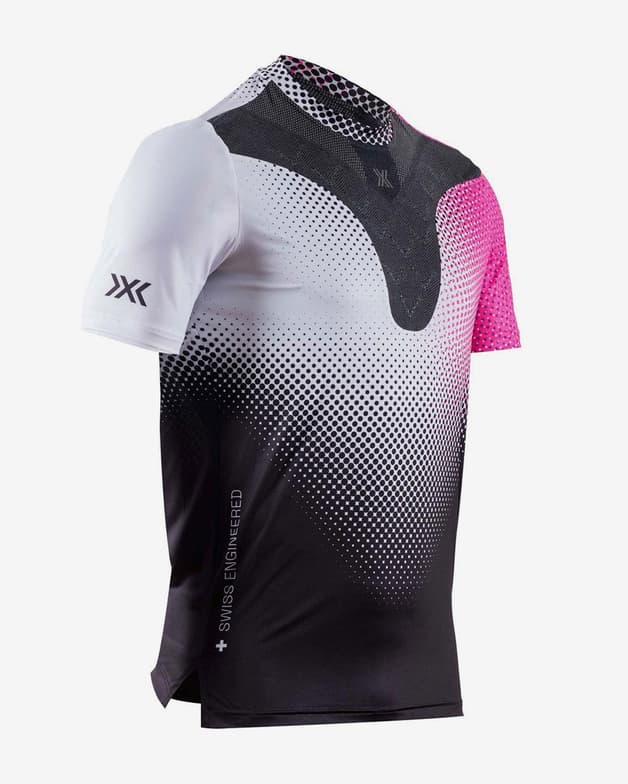 Camiseta X-Bionic CoreFusion Run manga corta blanco negro fucsia - #1