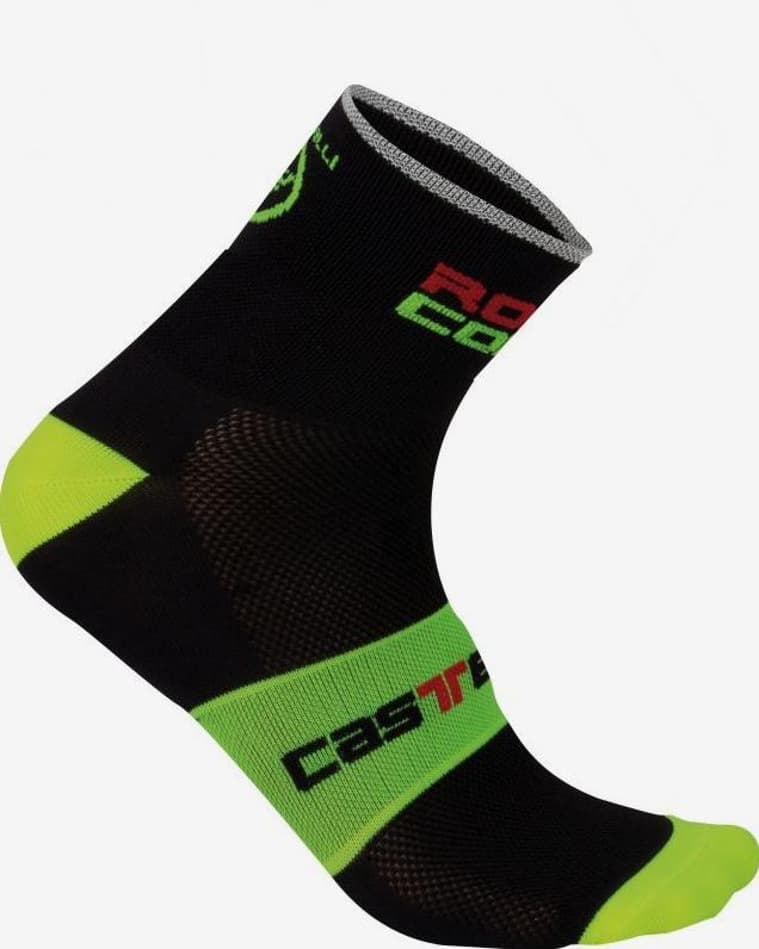 Calcetines Castelli Rosso Corsa 13 cm negro lima - #1