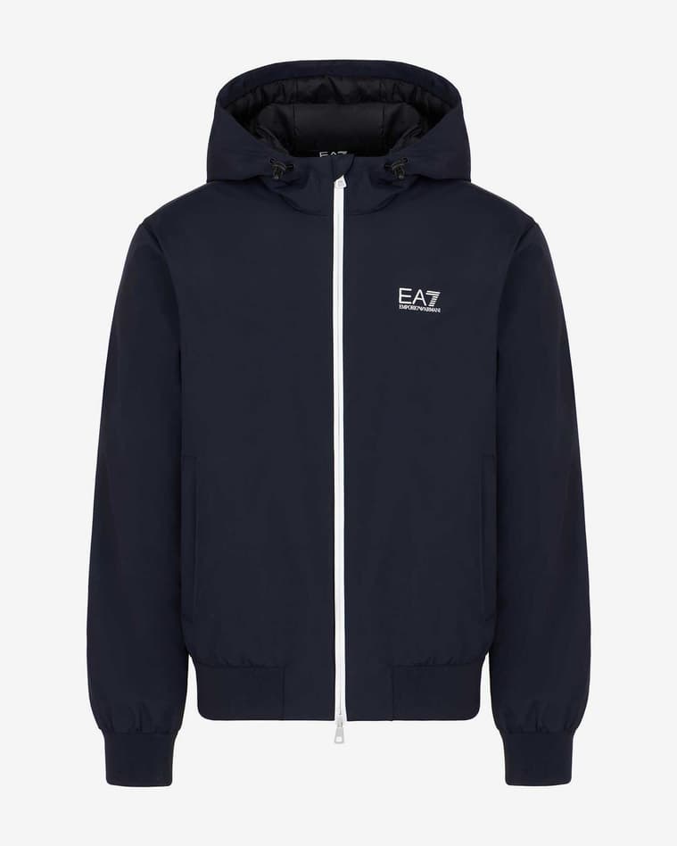 Sudadera con capucha EA7 Core Identity Gold Full Zip azul marino blanco - #1