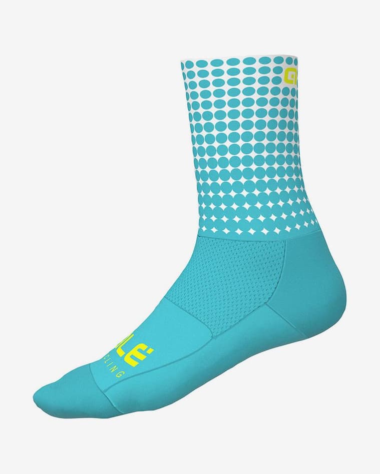Calcetines Alé Dots Summer largos blanco azul claro amarillo - #1