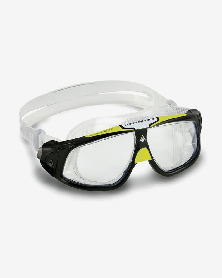Gafas de natación Aqua Sphere Seal 2.0 negro verde lima con lentes transparentes - #1