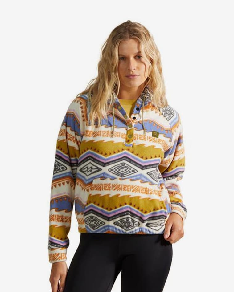Sudadera con capucha Billabong Go marrón verde azul mujer - #1