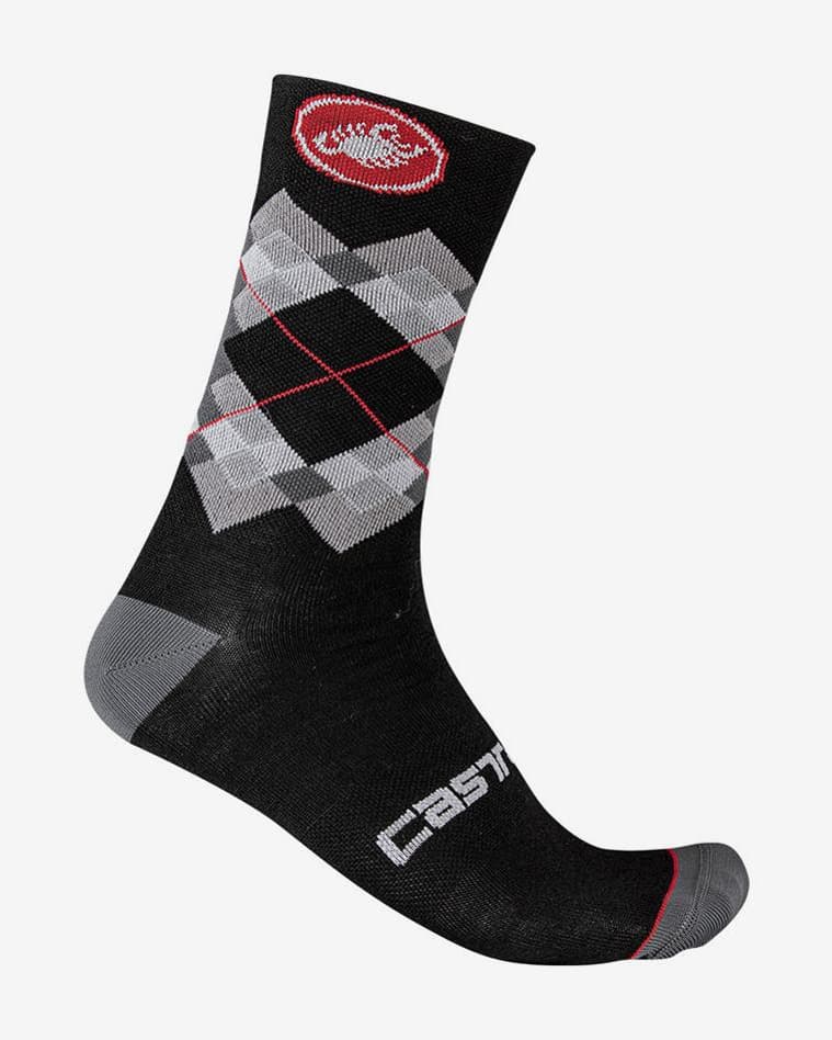Calcetines Castelli Rombo 18 negro gris rojo - #1