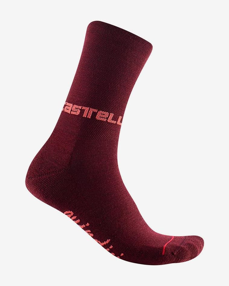 Calcetines Castelli Quindici Soft Merino rojo burdeos mujer - #1