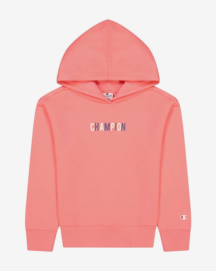 Sudadera con capucha Champion Logo Graphics Legacy rosa infantil - #1