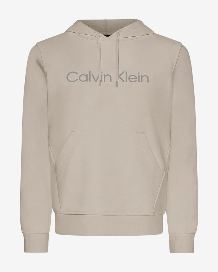 Sudadera con capucha Calvin Klein Essentials Logo beige gris mujer - #1
