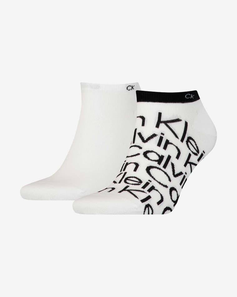Calcetines Calvin Klein Sneaker All Over Print blanco negro (2 pares) - #1