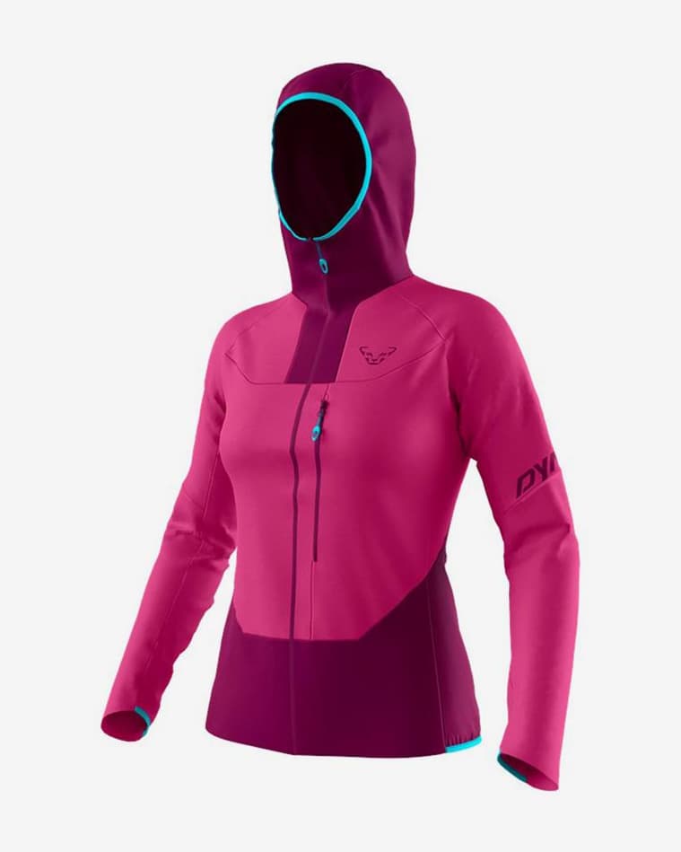 Chaqueta con capucha Dynafit Traverse Dynastretch rosa lila mujer - #1