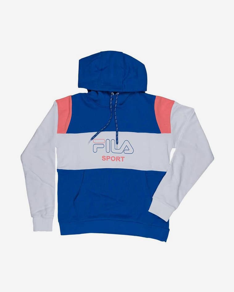 Sudadera con capucha Fila Lahoma blanco rojo azul mujer - #1