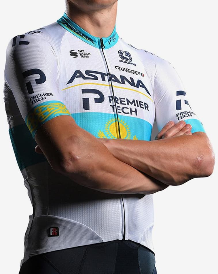 Maillot Astana - Premier Tech 2021 Kazakh Champion FRC PRO manga corta blanco - #1