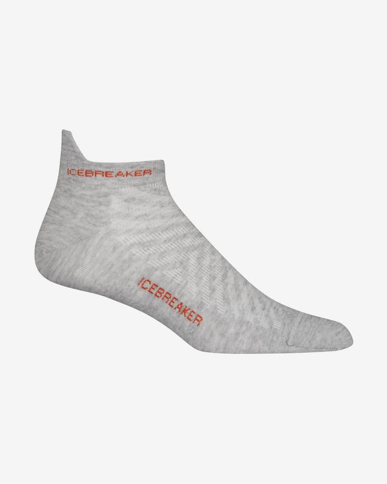 Calcetines Icebreaker Run+ Ultra Light Micro gris perla naranja - #1