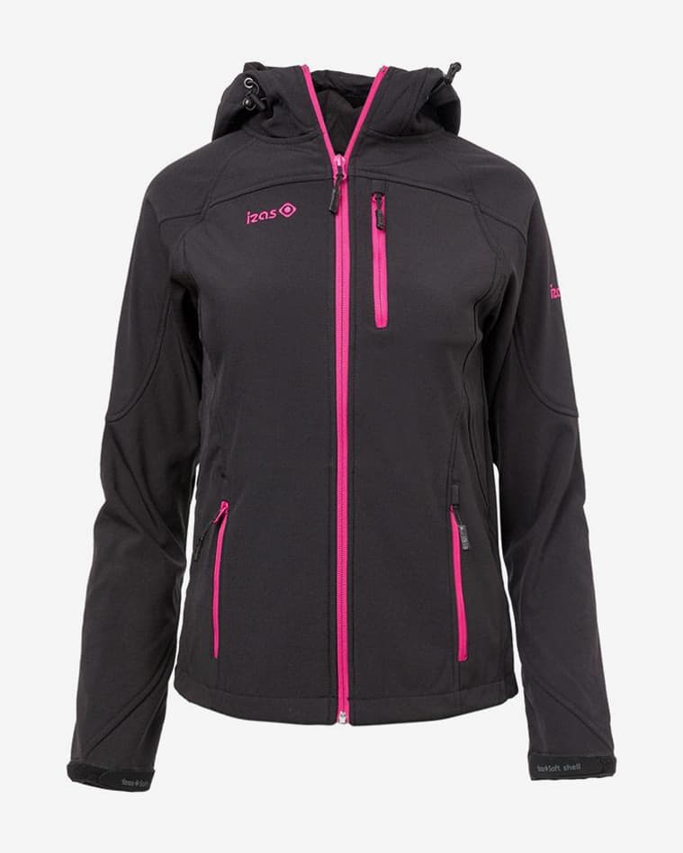 Chaqueta Izas Tahoe Softshell Cortavientos negro rosa mujer - #1
