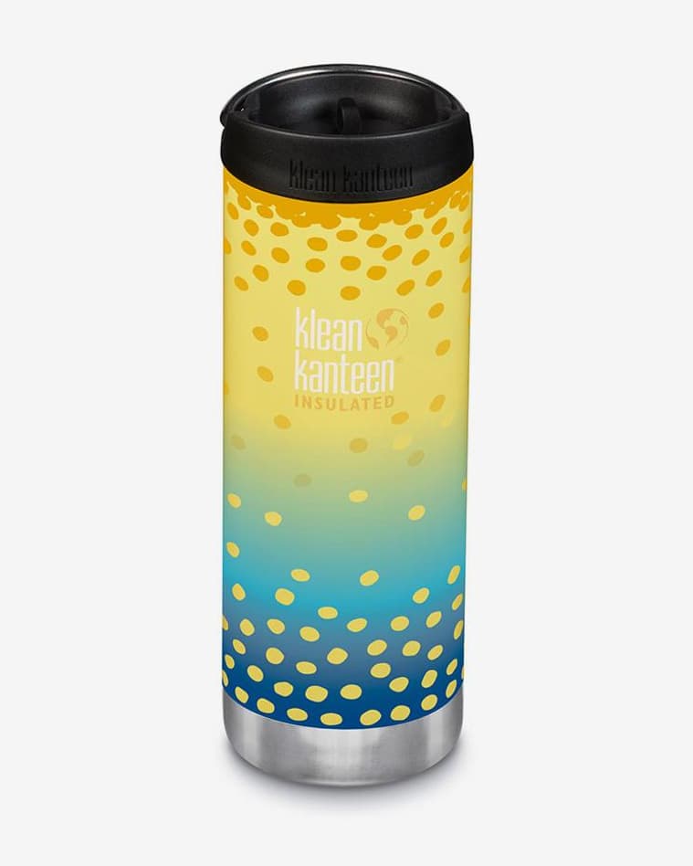 Botella termo Klean Kanteen Insulated TKWide Color Volume Limited Edition Café Cap 473 ml amarillo azul - #1