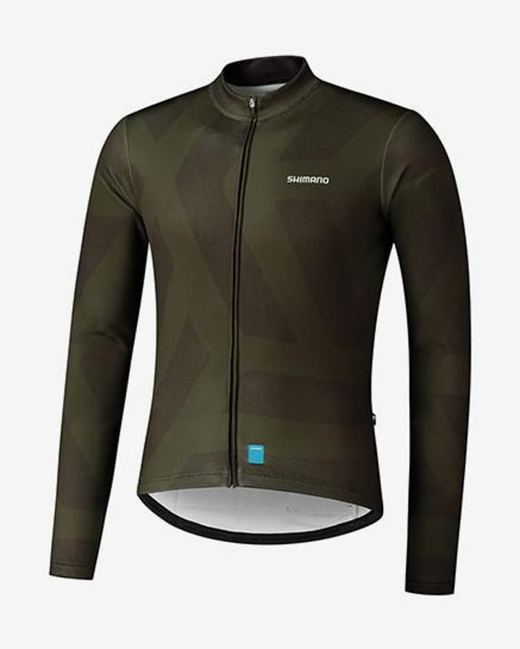 Maillot Shimano Vertex Printed manga larga verde oscuro - #1