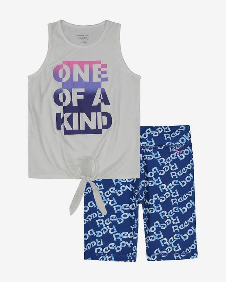 Conjunto Reebok 1 of a Kind blanco lila azul junior - #1