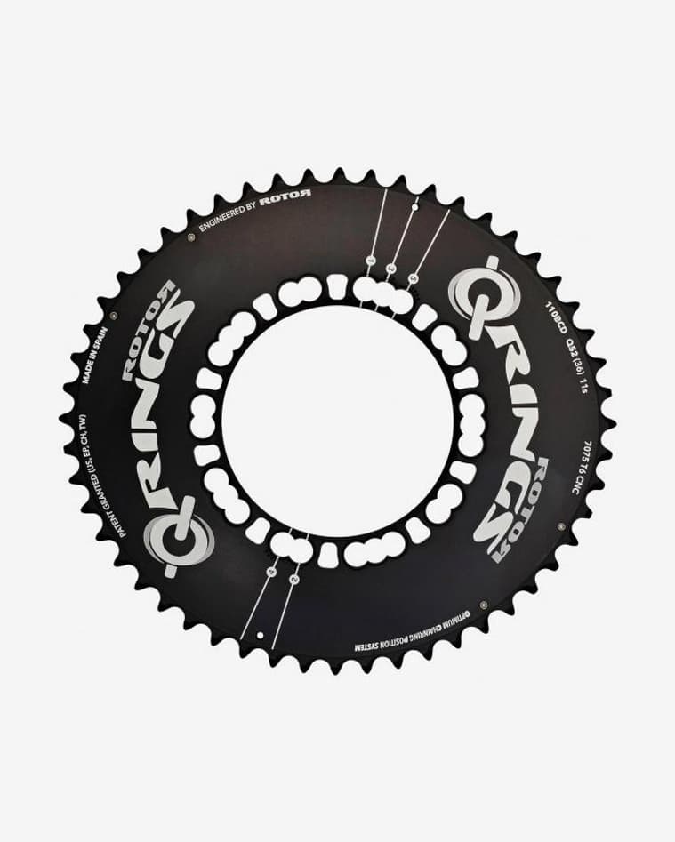 Plato Rotor carretera QRings BCD 110x5 aero exterior negro - #1
