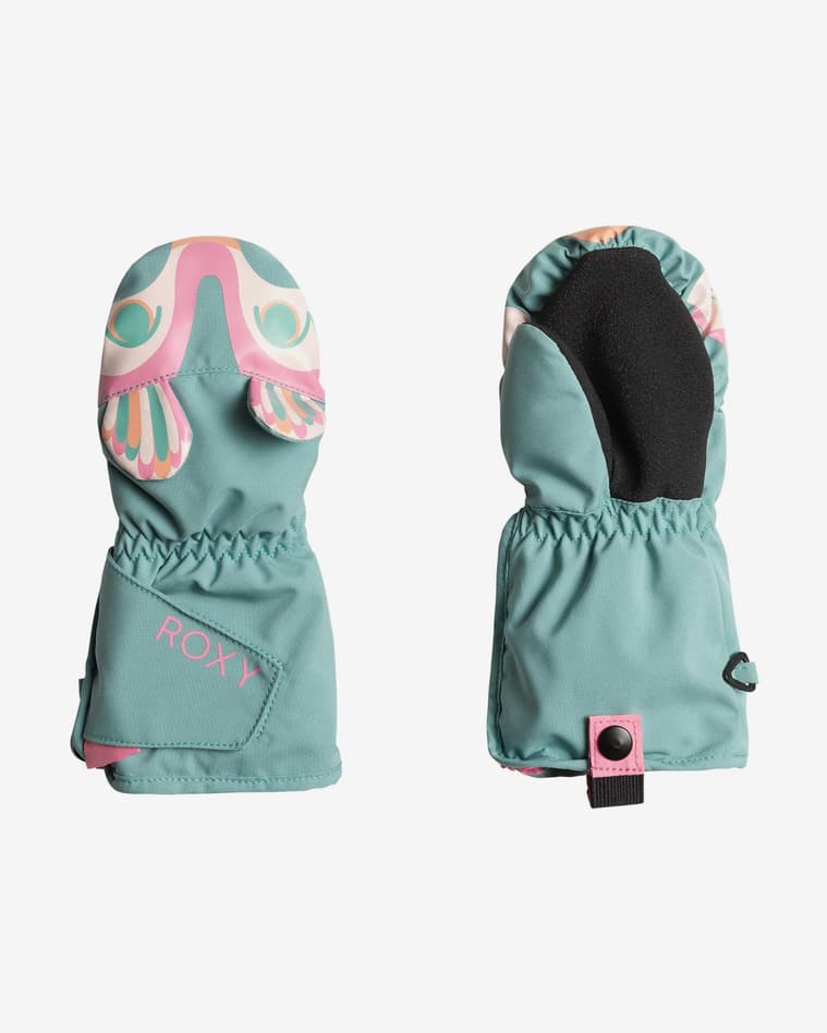 Manoplas Roxy Snows Up verde claro rosa infantil - #1