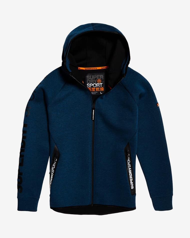 Sudadera Superdry Core Gym Tech Zip Hoodie azul - #1