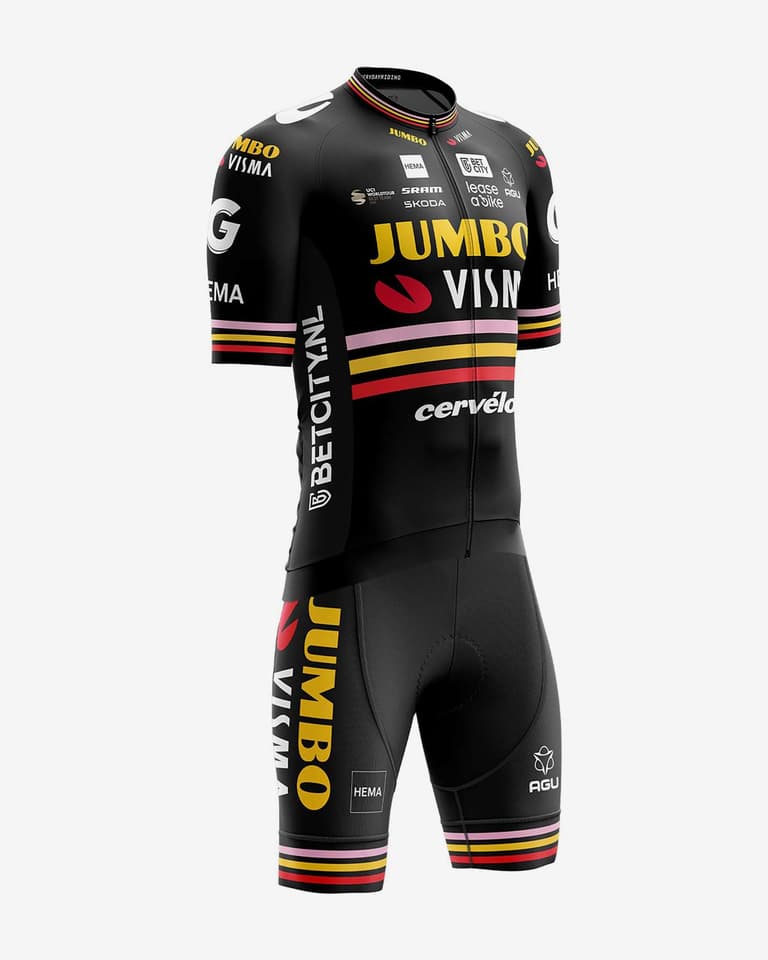 JUMBO VISMA AGU Trilogy 2023 メンズジャージ XXL AGU Jumbo-Visma Replica Triple Victory 2023 short sleeve