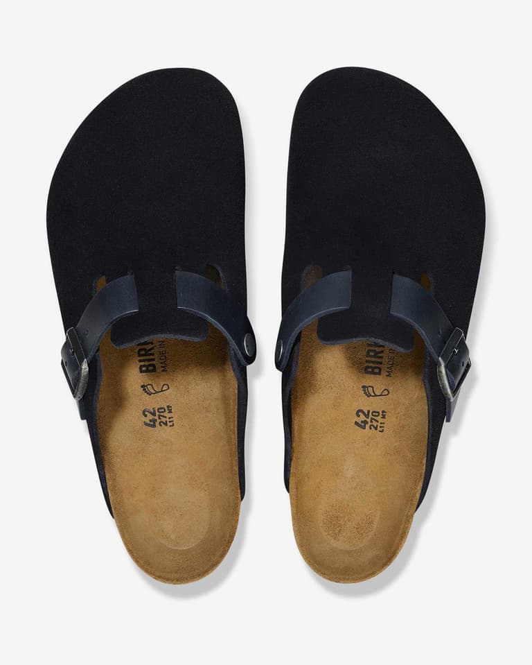 BIRKENSTOCK Bostonブラックスエード40(NARROW FIT) BIRKENSTOCK BOSTON SOFT FOOTBED WOMEN N (NARROW) – TREND BOSTON