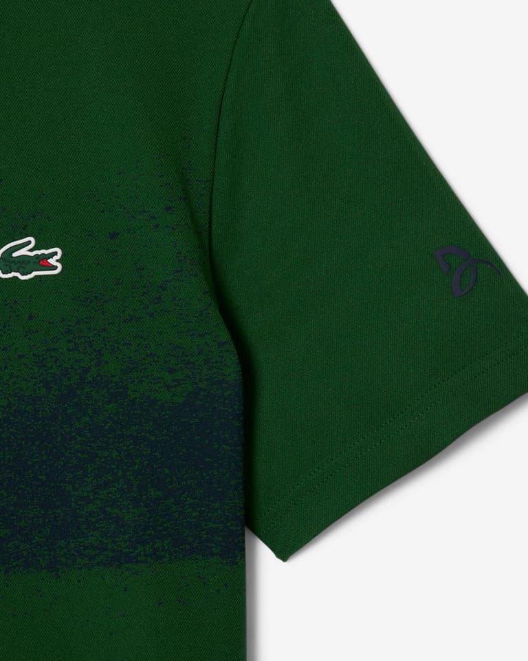 【関税&送料込】Lacoste Dark Green Polyester T-Shirt Lacoste - T-shirt vert foncé avec minilogue 