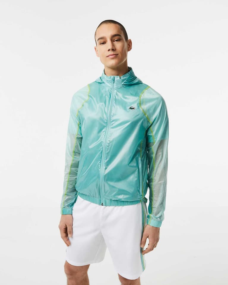 水色 1908 Lacoste zip up sports jacket Lacoste Sport Logo