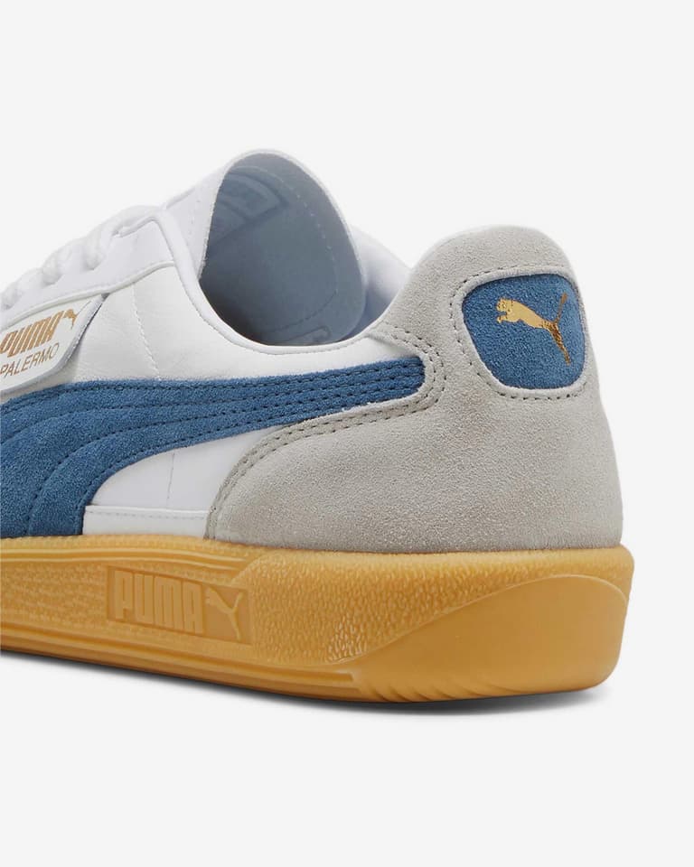 ☆送料無料☆ PUMA ☆ Palermo leather white blue ☆ 男女共用 Palermo-Leather-Sneakers